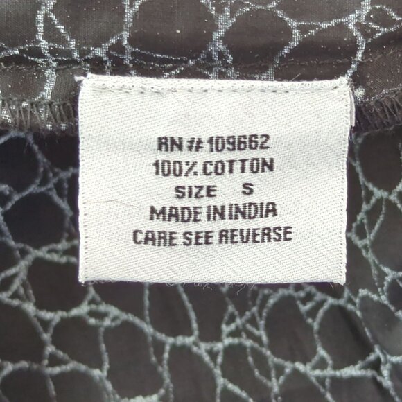 Snapdragon & Twig long sleeve black white‎ button front Women's Blouse size S - Picture 15 of 16